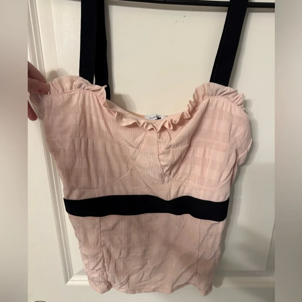 NWOT Pink Fashion Nova Ruffle Top size 2XL - Picture 3 of 5